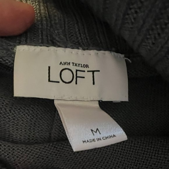 Loft Slate Blue Cowlneck Long Sleeve Sweater - Medium - Picture 4 of 5